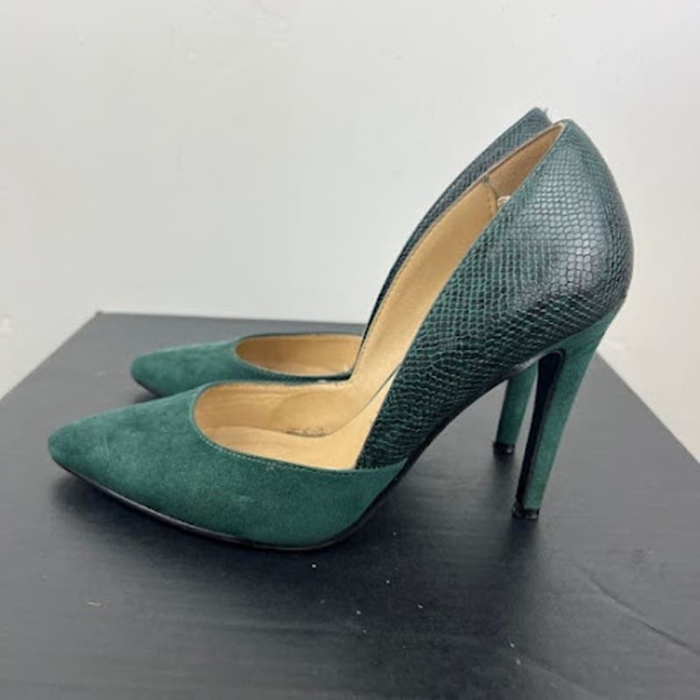Chinese Laundry green faux leather/suede pumps womens size 7 - Picture 2 of 9